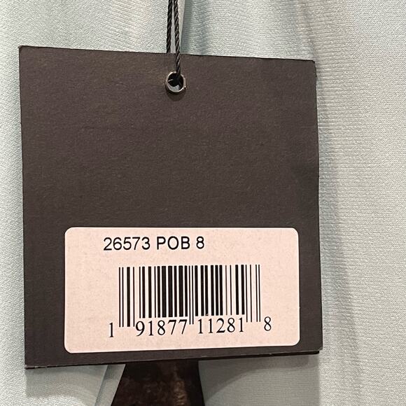 NEW Mac Duggal Long Sleeve Ruched Jersey V-Neck Gown Size 8 - Picture 6 of 8